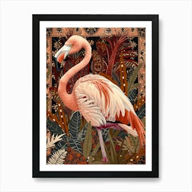 Greater Flamingo And Ginger Plants Boho Print 3 Art Print