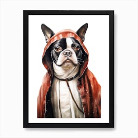 Boston Terrier Dog As A Jedi 4 Art Print