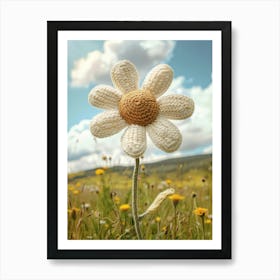Daisy Knitted In Crochet 2 Art Print