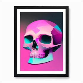 Skull With Cosmic 2 Themes Pink Paul Klee Art Print