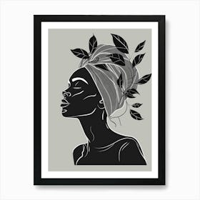 Portrait Of A Woman With Leaves 19 Art Print