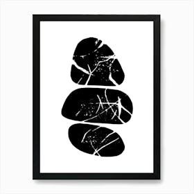 Black And White Rocks 2 Art Print