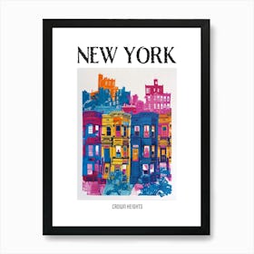 Crown Heights New York Colourful Silkscreen Illustration 3 Poster Art Print