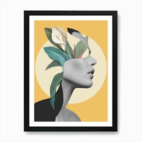 Floral Portrait Collage 3 Art Print