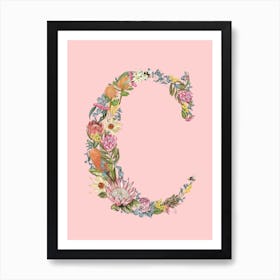 C Pink Alphabet Letter Art Print