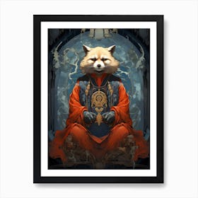 Raccoon Mediate Art Print