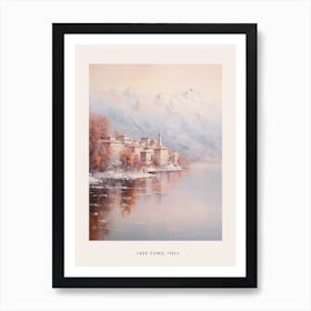 Dreamy Winter Painting Poster Lake Como Italy 2 Art Print