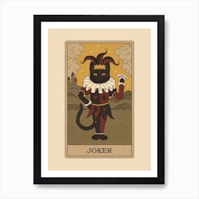 Joker   Cats Tarot Art Print