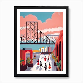 Howrah Bridge, West Bengal, India Colourful 3 Art Print