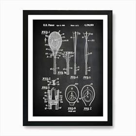 Tennis Racket, Tennis Racquet, Tennis Print, Tennis Decor, Vintage Tennis Art, Tennis Player Gift, Tennis Gift, Tennis Patent, St9011 Art Print