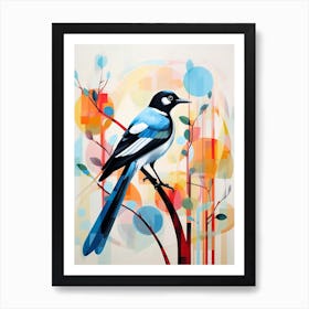 Bird Painting Collage Magpie 8 Art Print