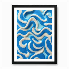 Blue And White Swirls Art Print