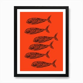 Whales In A Row.uk Art Print