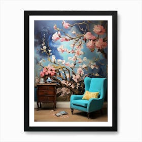 Cherry Blossom Mural art print Art Print