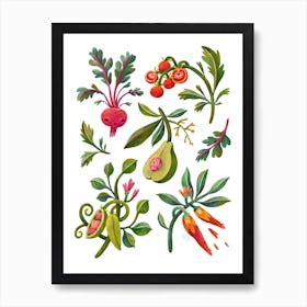 Odd Vegetables Art Print