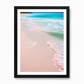 Galley Bay Beach, Antigua Pink Photography Art Print