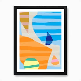 Abstract Stripe Minimal Collage 10 Art Print