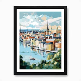 Stockholm, Sweden, Geometric Illustration 2 Art Print