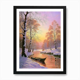 Boat In The Snow 1 Art Print