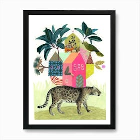 Leopard In A House Art Print