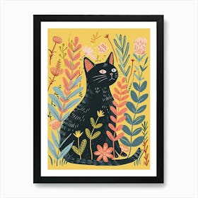 Chartreux Cat Storybook Illustration 4 Art Print