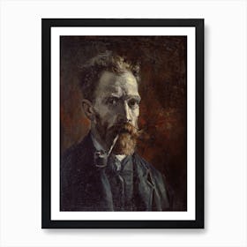 Self Portrait With Pipe (1886), Vincent Van Gogh Art Print