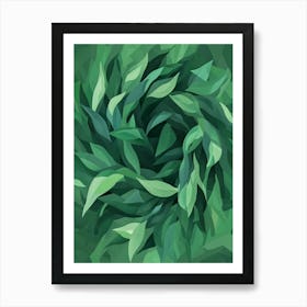 Abstract Green Leaves Background Art Art Print