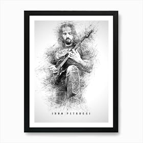 John Petrucci Guitarist Sketch Art Print