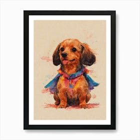 Dachshund Superhero Art Print