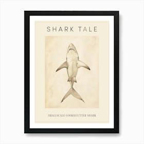 Smallscale Cookiecutter Shark Vintage Illustration 1 Poster Art Print