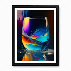 Glass Of Water Water Waterscape Bright Abstract 2 Art Print