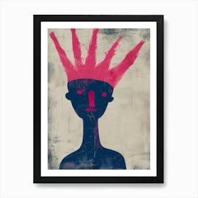 Man With A Pink Head Art Print