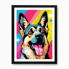 Pop Art Cartoon German Shepherd 1 Art Print