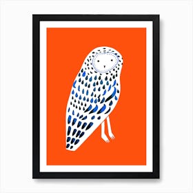 Owl Orange Art Print