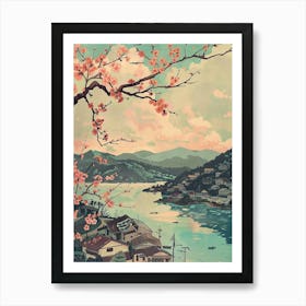 Nagasaki Japan 1 Retro Illustration Art Print