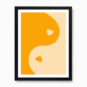 Yin Yang Heart Honey Art Print