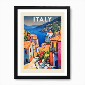 Cinque Terre Italy 1 Fauvist Painting  Travel Poster Art Print