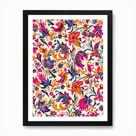 Petals Tango London Fabrics Floral Pattern 4 Art Print