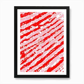 Red And White Stripes 1 Art Print