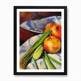 Leek 3 Cezanne Style vegetable Art Print