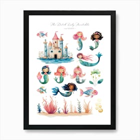 Cute Mermaids Art Print