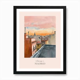 Mornings In Madrid Rooftops Morning Skyline 1 Art Print