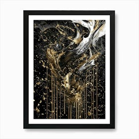 Gold And Black 74 Art Print