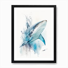 Whitetip Reef Shark 2 Watercolour Art Print