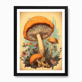 Vintage Storybook Mushroom Art Print