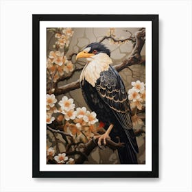 Dark And Moody Botanical Crested Caracara 2 Art Print