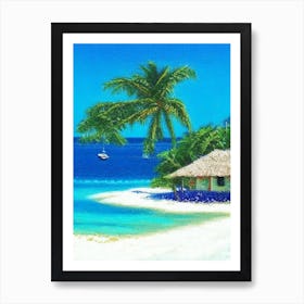 Cayo Santa Maria Cuba Pointillism Style Tropical Destination Art Print