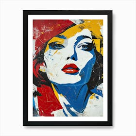 Woman With Red Lipstick, Pop Art 2 Art Print