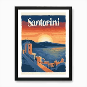 Aihrgdesign A Classic 1960s Travel Poster For Santorini 2 Art Print