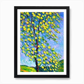White Willow tree Abstract Block Colour Art Print